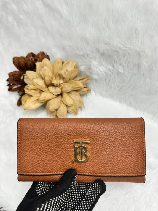 Velmora 3-Fold Long Wallet – Brown Heritage Edition ( Burberry )