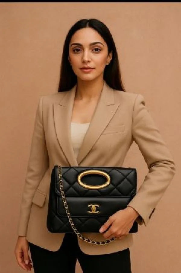 Velmora Kelly Jump Bag – Noir Signature Edition ( Chanel )