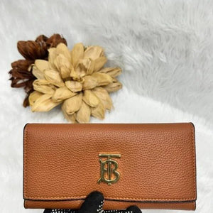 Velmora 3-Fold Long Wallet – Brown Heritage Edition ( Burberry )