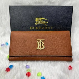 Velmora 3-Fold Long Wallet – Brown Heritage Edition ( Burberry )