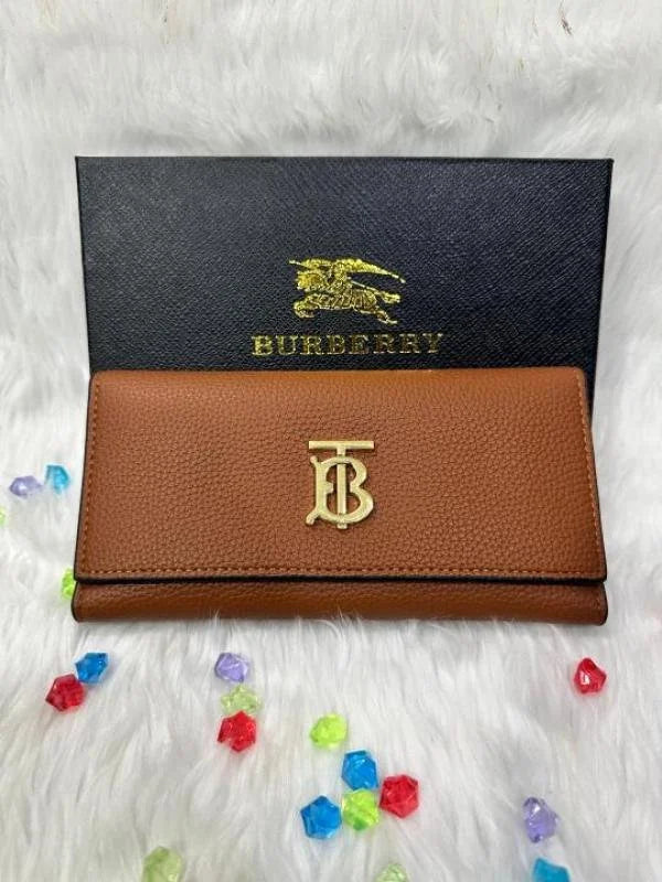 Velmora 3-Fold Long Wallet – Brown Heritage Edition ( Burberry )