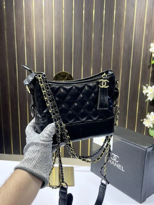 Velmora Small Hobo Shoulder Bag – Noir Luxe Edition ( Chanel )