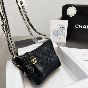Velmora Small Hobo Shoulder Bag – Noir Luxe Edition ( Chanel )