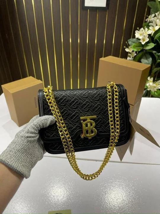 Velmora Monogram Logo Shoulder Bag – Heritage Luxe Edition ( Burberry )