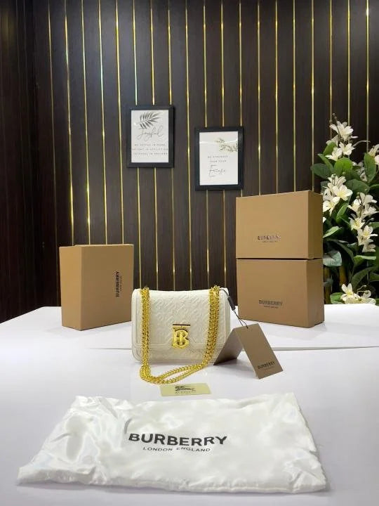 Velmora Monogram Logo Shoulder Bag – Heritage Luxe Edition ( Burberry )
