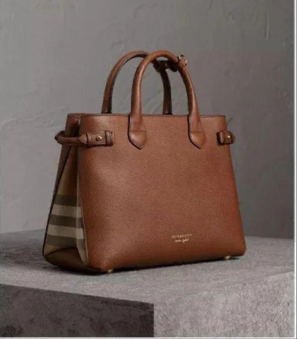 Velmora Banner Medium Tote Bag – Brown Heritage Edition ( Burberry )