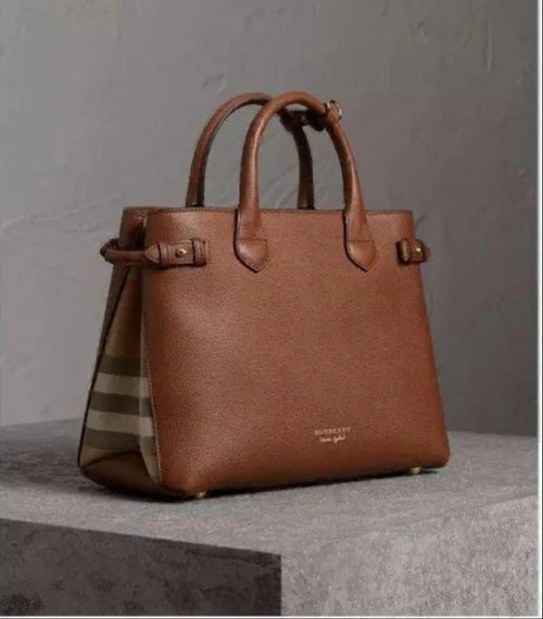 Velmora Banner Medium Tote Bag – Brown Heritage Edition ( Burberry )