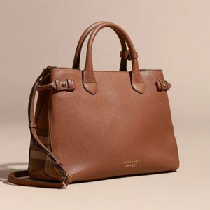 Velmora Banner Medium Tote Bag – Brown Heritage Edition ( Burberry )