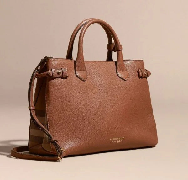 Velmora Banner Medium Tote Bag – Brown Heritage Edition ( Burberry )