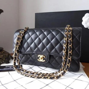 Velmora Quilted Double Flap Shoulder Bag – Noir Luxe Edition ( Chanel )