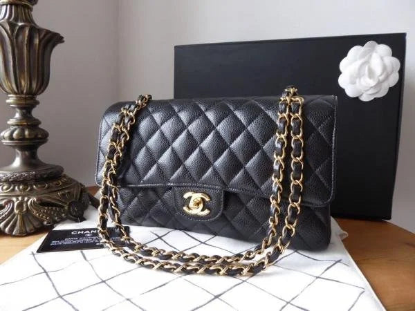 Velmora Quilted Double Flap Shoulder Bag – Noir Luxe Edition ( Chanel )