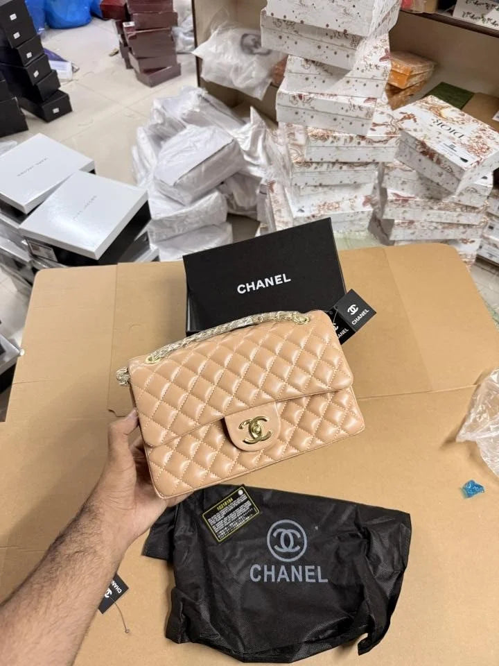 Velmora Quilted Double Flap Shoulder Bag – Noir Luxe Edition ( Chanel )