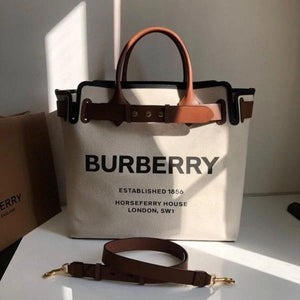 Velmora Belted Canvas Tote Bag – Horseferry Heritage Edition ( Burberry )