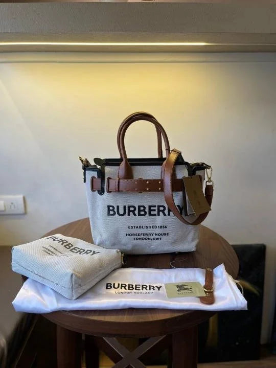 Velmora Belted Canvas Tote Bag – Horseferry Heritage Edition ( Burberry )