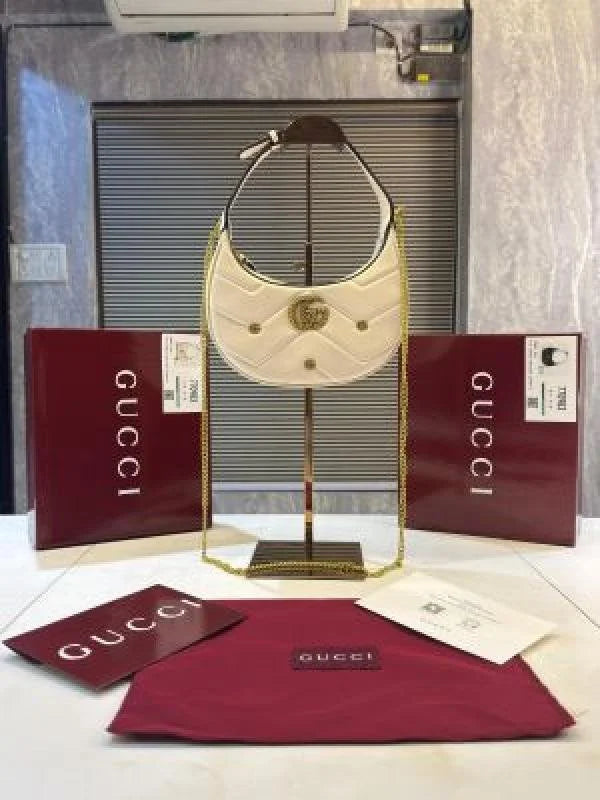Velmora Half Moon Shoulder Bag – Noir Gold Luxe Edition ( Gucci )
