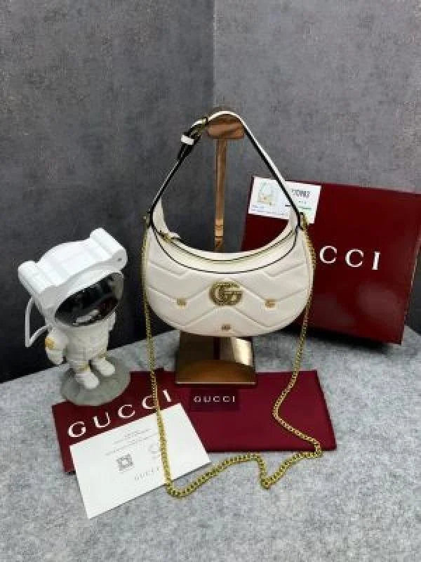Velmora Half Moon Shoulder Bag – Noir Gold Luxe Edition ( Gucci )