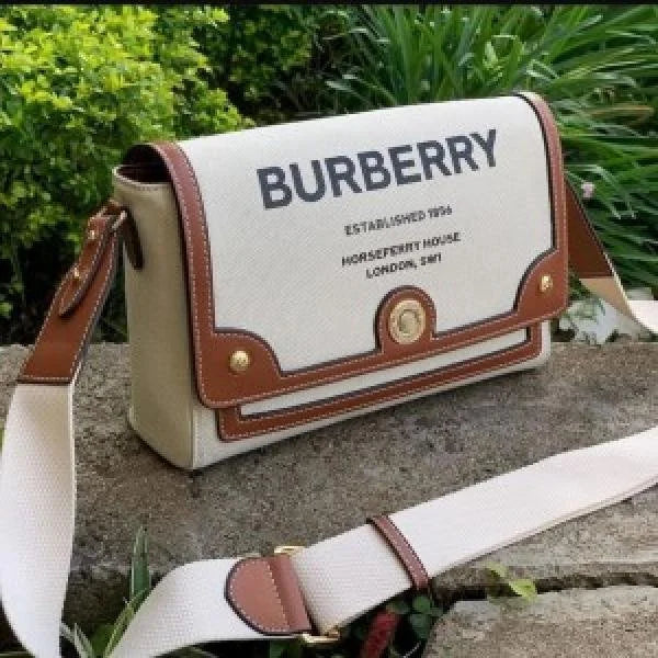 Velmora Canvas Leather Shoulder Bag – Beige Brown Heritage Edition ( Burberry )