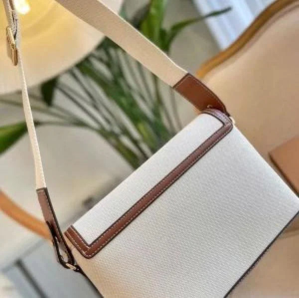 Velmora Canvas Leather Shoulder Bag – Beige Brown Heritage Edition ( Burberry )