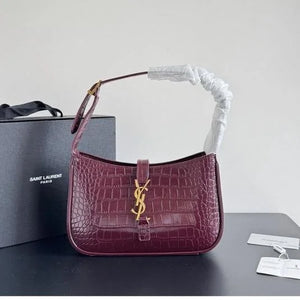 Velmora Hobo Bag – Embossed Burgundy, Premium Edition ( YSL )