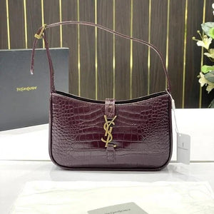 Velmora Hobo Bag – Embossed Burgundy, Premium Edition ( YSL )