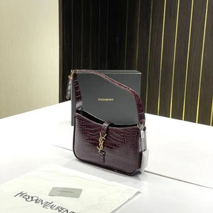 Velmora Hobo Bag – Embossed Burgundy, Premium Edition ( YSL )