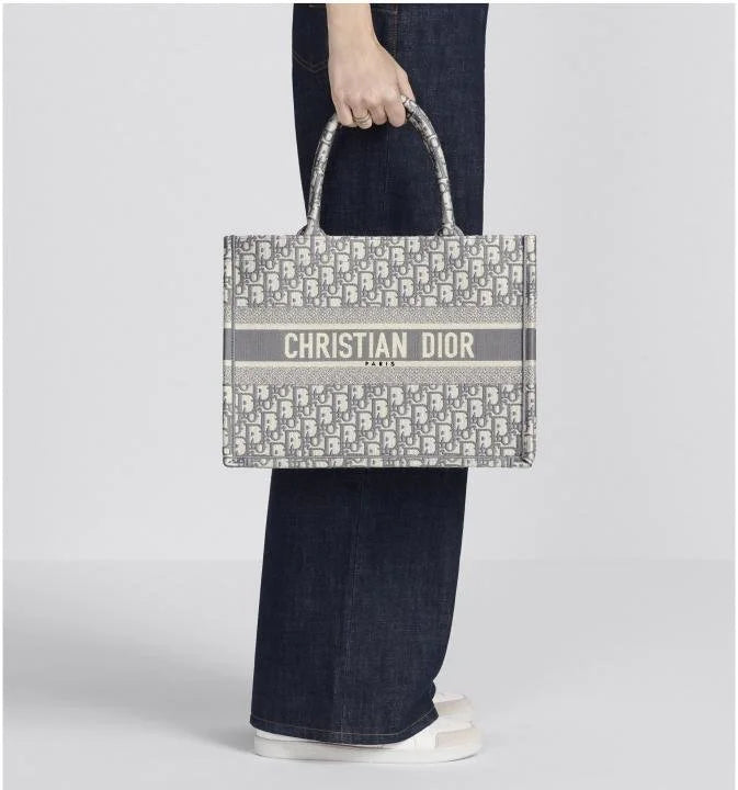 Velmora Grey Monogram Zipper Dior Tote Bag – Signature Travel Luxe Edition