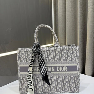 Velmora Grey Monogram Zipper Dior Tote Bag – Signature Travel Luxe Edition