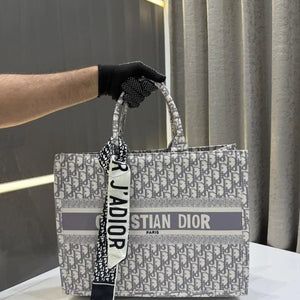 Velmora Grey Monogram Zipper Dior Tote Bag – Signature Travel Luxe Edition