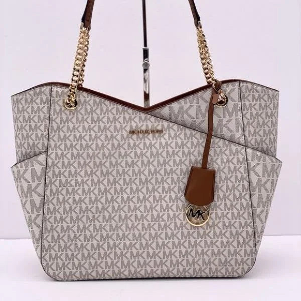 Velmora Jet Set Travel Chain Shoulder Tote Bag – Signature Monogram Luxe Edition