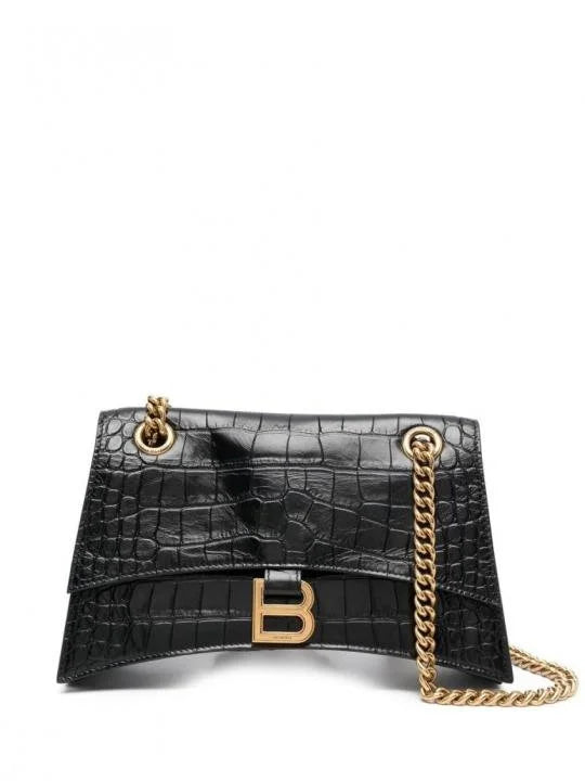 Velmora Crush Chain Bag – Embossed Noir Signature Edition