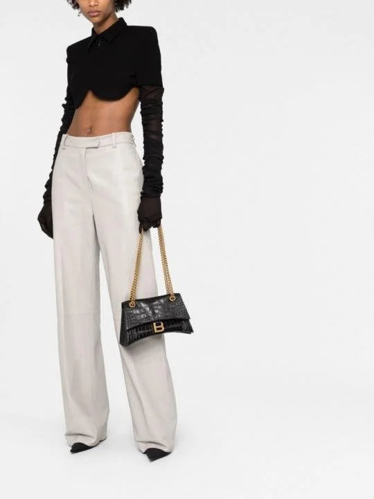 Velmora Crush Chain Bag – Embossed Noir Signature Edition