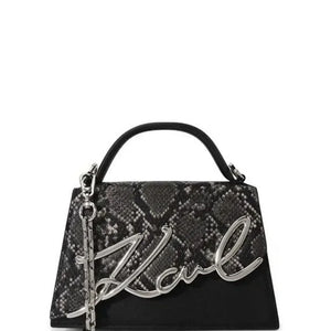 Velmora Karl Lagerfeld Inspired Shoulder Bag – Black & Grey Signature Edition