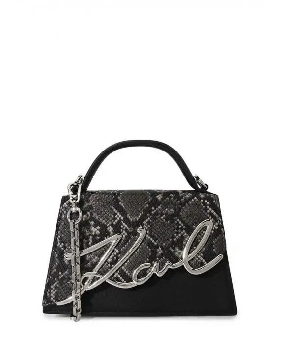 Velmora Karl Lagerfeld Inspired Shoulder Bag – Black & Grey Signature Edition