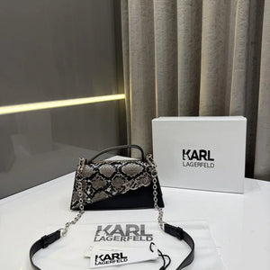Velmora Karl Lagerfeld Inspired Shoulder Bag – Black & Grey Signature Edition