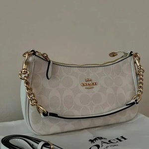 Velmora Teri Shoulder Bag – White Monogram Signature Edition