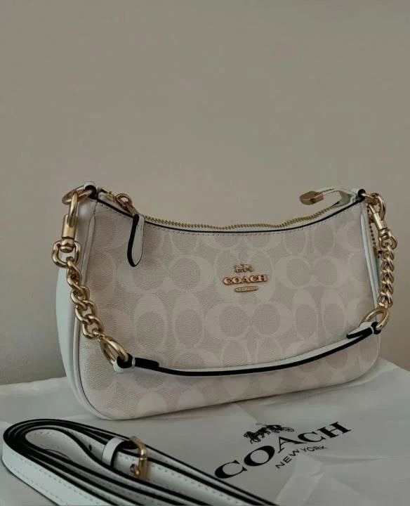 Velmora Teri Shoulder Bag – White Monogram Signature Edition