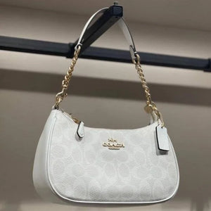 Velmora Teri Shoulder Bag – White Monogram Signature Edition