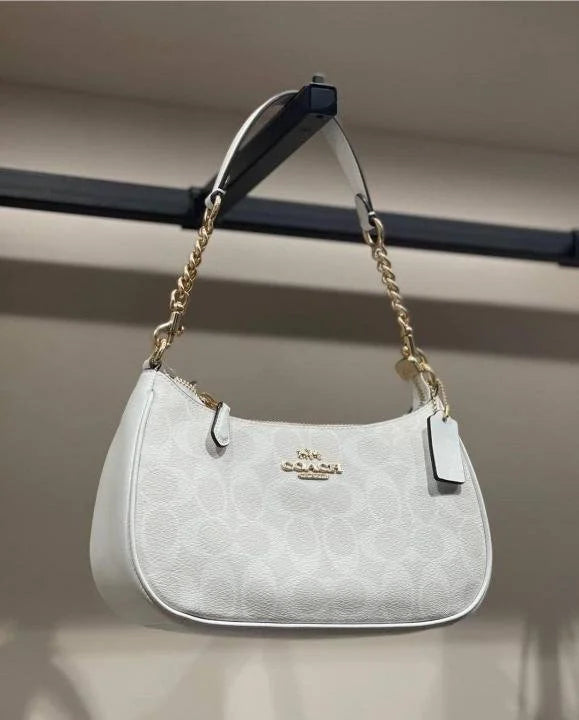 Velmora Teri Shoulder Bag – White Monogram Signature Edition