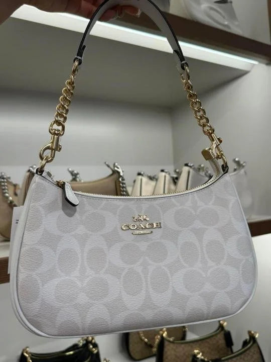 Velmora Teri Shoulder Bag – White Monogram Signature Edition