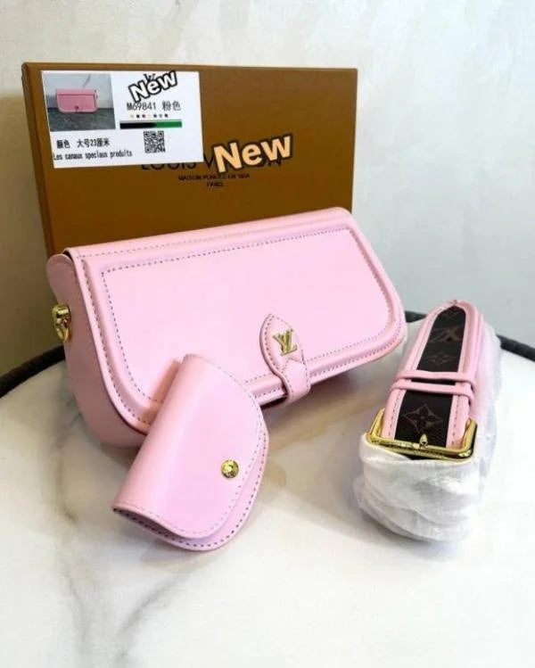 Velmora Officer Pochette Bag – Blush Pink, Premium Edition ( LV )