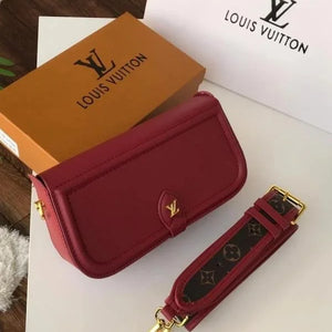 Velmora Officer Pochette Bag – Rouge Red, Premium Edition ( LV )