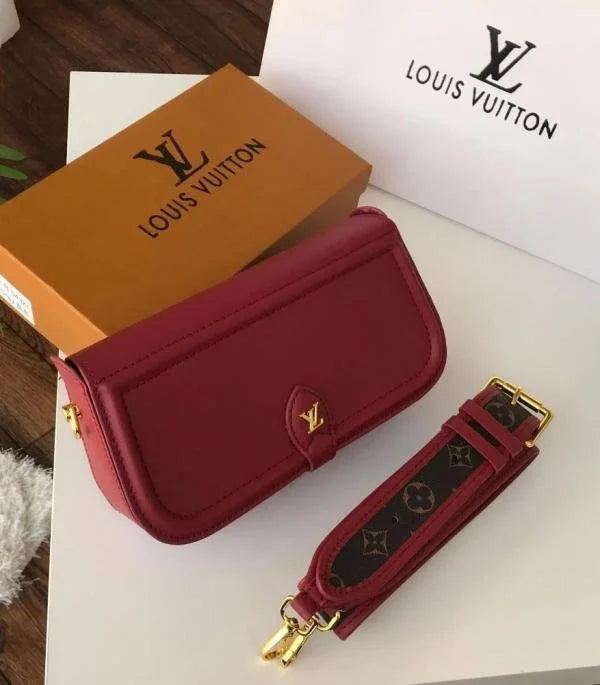 Velmora Officer Pochette Bag – Rouge Red, Premium Edition ( LV )