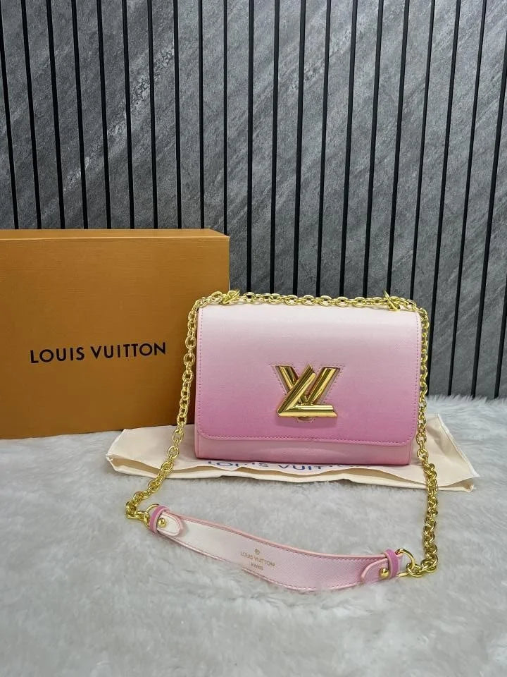 Velmora Twist MM Shoulder Bag – Blush Pink, Premium Edition ( LV )