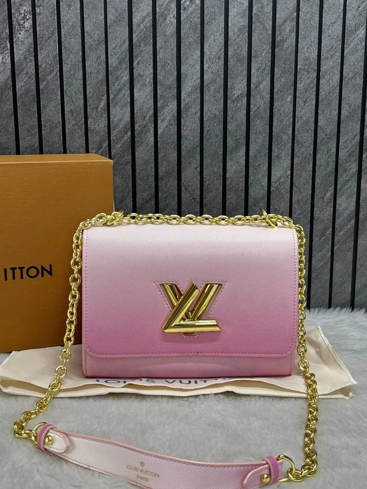 Velmora Twist MM Shoulder Bag – Blush Pink, Premium Edition ( LV )