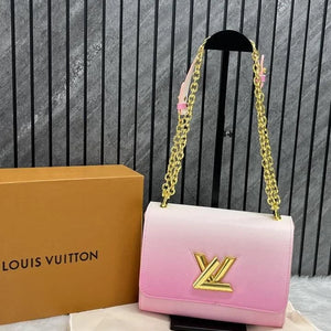 Velmora Twist MM Shoulder Bag – Blush Pink, Premium Edition ( LV )