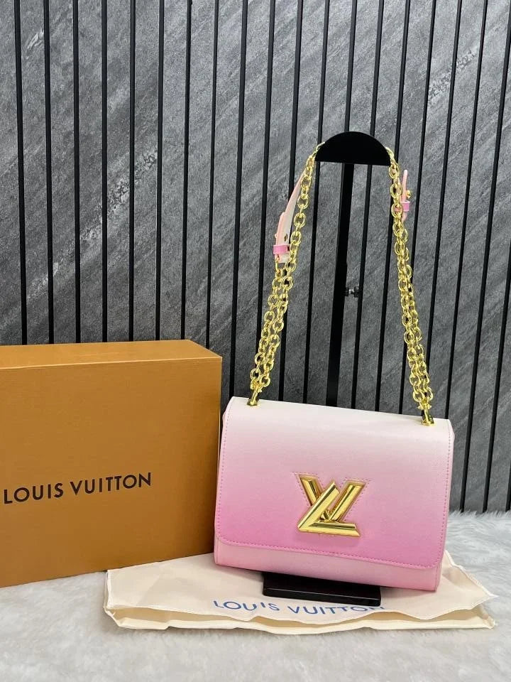 Velmora Twist MM Shoulder Bag – Blush Pink, Premium Edition ( LV )
