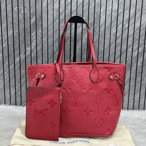 Velmora Neverfull Tote Bag – Crimson Red, Premium Edition ( LV )