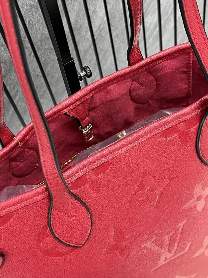 Velmora Neverfull Tote Bag – Crimson Red, Premium Edition ( LV )