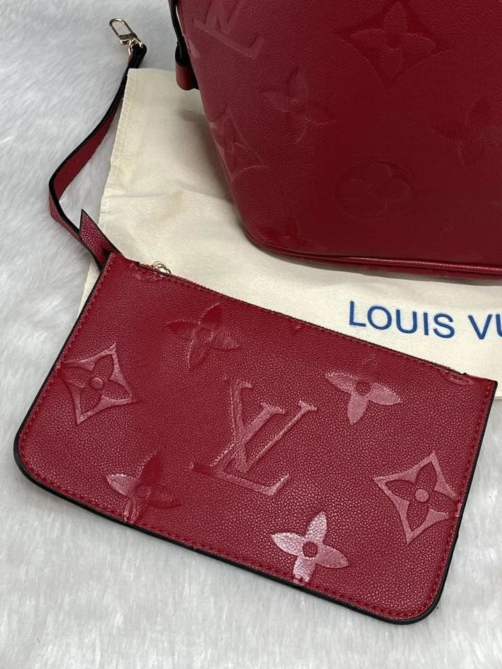 Velmora Neverfull Tote Bag – Crimson Red, Premium Edition ( LV )