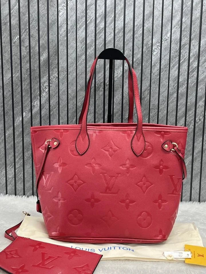Velmora Neverfull Tote Bag – Crimson Red, Premium Edition ( LV )
